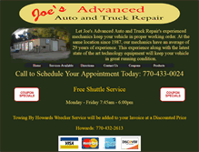 Tablet Screenshot of joesadvancedauto.com